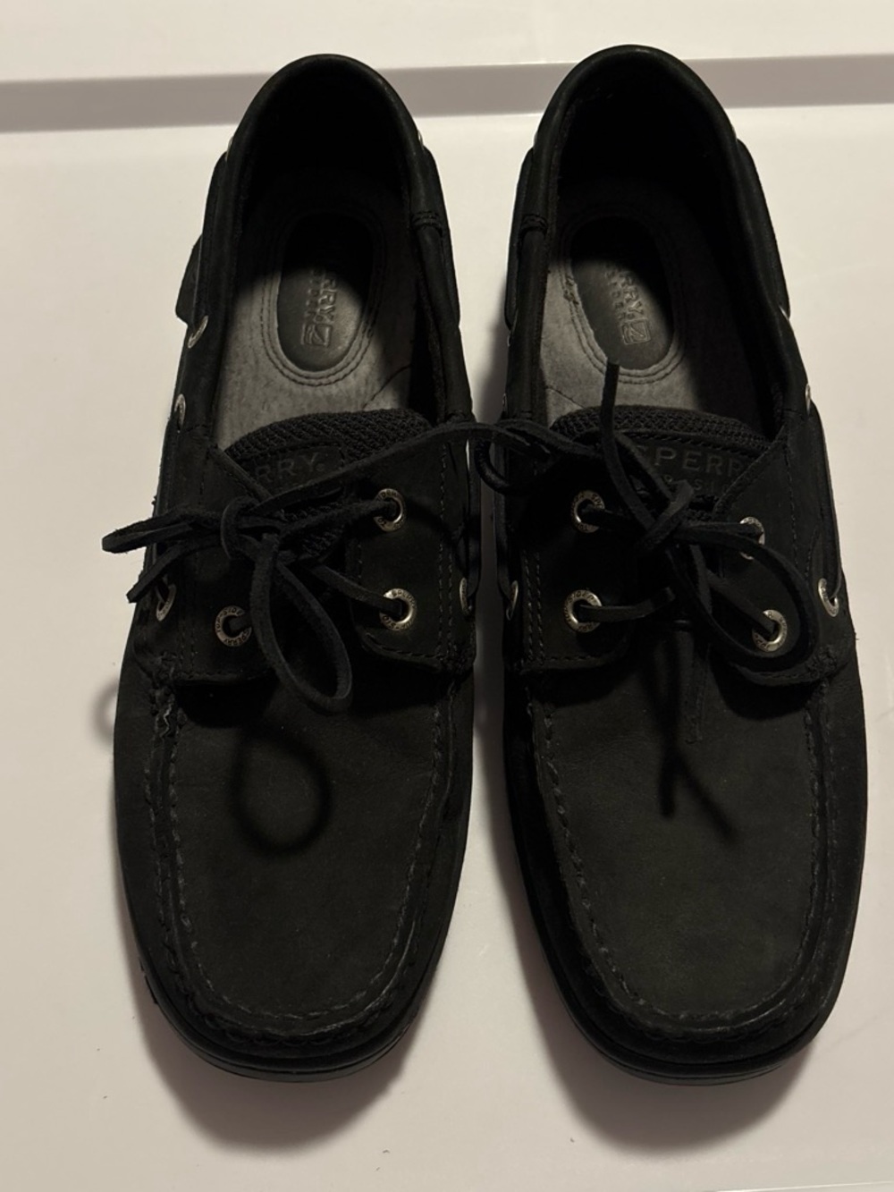 Sperry Men's Coastal Nautical Preppy Black Nubuck Boat Shoes